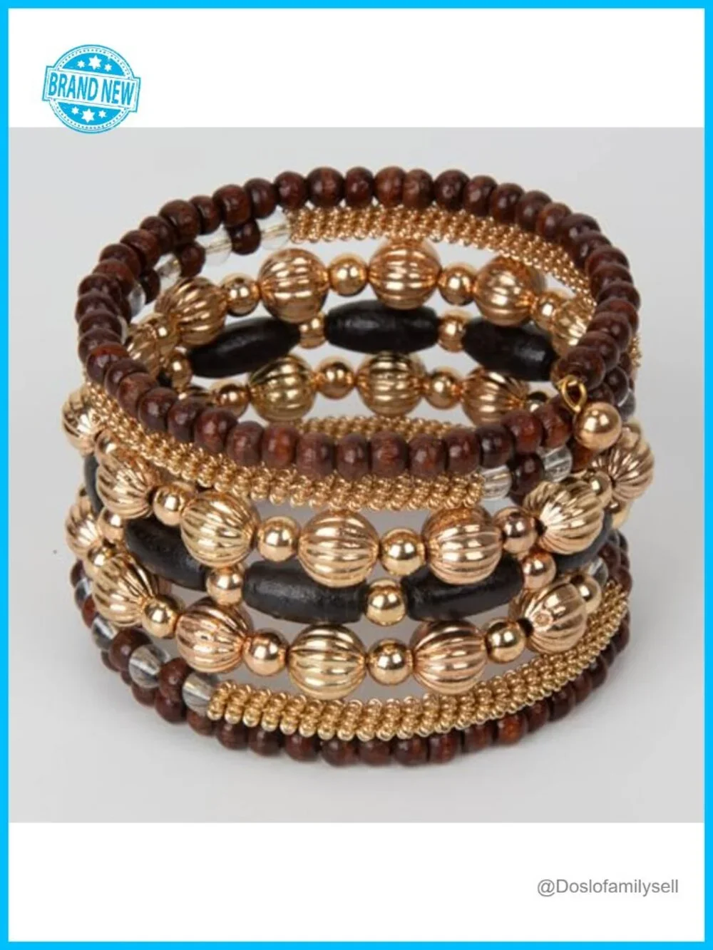 Handmade Multi-Color Beaded Coil Bracelet – Adjustable Boho Wrap Cuff Stackable